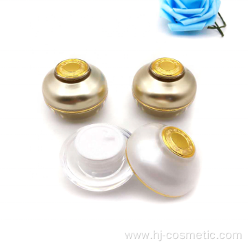 Golden acrylic spherical cosmetic jars with good price